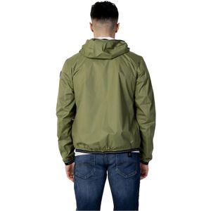 Blauer, Jassen, Heren, Groen, L, Nylon, Groene Hooded Blazer met Ritssluiting