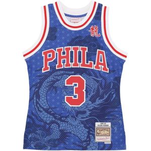 Mitchell & Ness, Sport, Heren, Blauw, XL, NBA Asian Heritage Allen Iverson Shirt