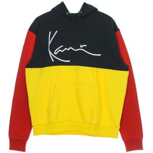 Karl Kani, Sweatshirts & Hoodies, Heren, Veelkleurig, XS, Katoen, Kleur Blok Teddy Hoodie