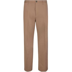 Nine In The Morning, Broeken, Heren, Beige, S, Katoen, Taupe Slim Fit Pak Broek