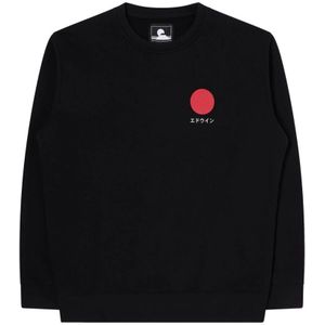 Edwin, Sweatshirts & Hoodies, Heren, Zwart, XL, Katoen, Japanse Sun Sweatshirt