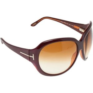 Tom Ford Pre-owned, Pre-owned, Dames, Bruin, ONE Size, Tweed, Pre-owned Acetate sunglasses