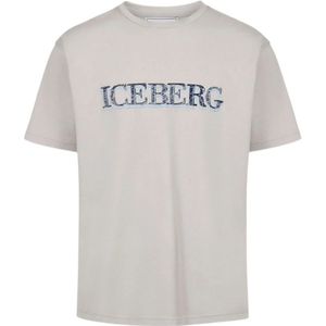 Iceberg, Tops, Heren, Grijs, XL, Lichtgrijze T-shirts