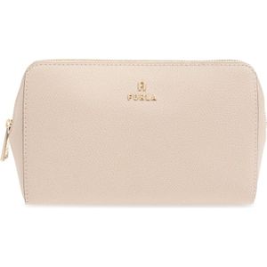 Furla, Tassen, Dames, Beige, ONE Size, Leer, ‘Camelia’ cosmetische tas