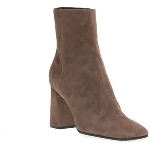 Sergio Rossi, Schoenen, Dames, Beige, 36 EU, Suède, Suède Enkellaars met 80mm Hak