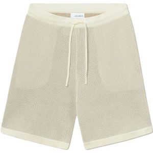 Les Deux, Korte broeken, Heren, Beige, XL, Katoen, Gebreide Shorts met Bicolor Details