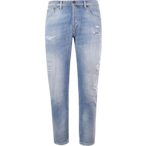 Dondup, Jeans, Heren, Blauw, W35, Denim, Denim Blauwe Ripped Jeans