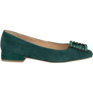 Alma EN Pena, Vierkante Ballerina s met Strass Groen, Dames, Maat:38 EU