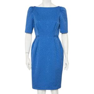 Carolina Herrera Pre-owned, Pre-owned, Dames, Blauw, M, Pre-owned Fabric dresses