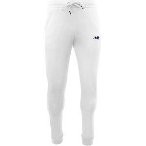 Aquascutum, Katoenen Trainingsbroeken Elastische Tailleband Wit, Heren, Maat:M