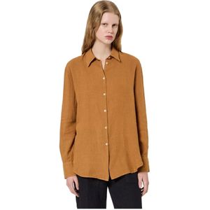 Massimo Alba, Blouses & Shirts, Dames, Oranje, M, Linnen, Shirts