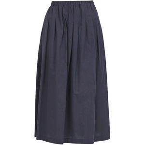 Ottod'Ame, Blauwe Denim Rok met Elastische Taille Blauw, Dames, Maat:M