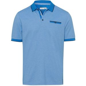 Brax, Tops, Heren, Blauw, XL, Katoen, Blauwe Polo Korte Mouw