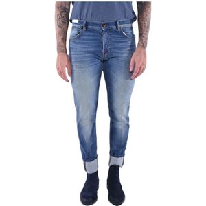 PT Torino, Jeans, Heren, Blauw, W31, Katoen, Vintage Gerecyclede Katoenen Skinny Jeans