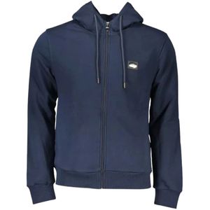 Cavalli Class, Sweatshirts & Hoodies, Heren, Blauw, M, Katoen, Blauwe Katoenen Trui - Stijlvol en Comfortabel