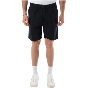 Boss, Korte broeken, Heren, Blauw, M, Blauwe Elastische Taille Bermuda Shorts