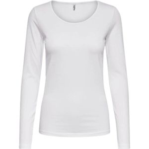 Only, Witte Live Love Life Longsleeve Top Wit, Dames, Maat:S