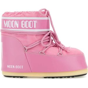 Moon Boot, Schoenen, Dames, Roze, 39 EU, Nylon, Roze Icon Lage Enkellaarzen