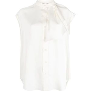 Alexander McQueen, Blouses & Shirts, Dames, Wit, M, Elegante Ivoor Zijden Shirt