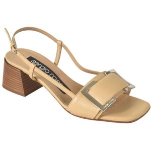 Sergio Rossi, Schoenen, Dames, Beige, 37 1/2 EU, Stijlvolle Sandalen voor Vrouwen