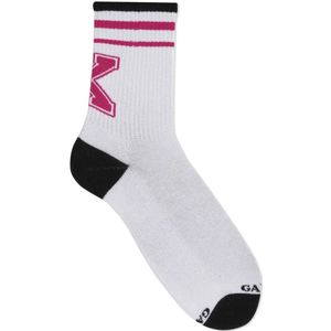 Gallo, Ondergoed, unisex, Wit, S, Katoen, Korte witte katoenen sokken met letter X
