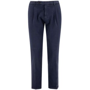 Berwich, Navy Slim Fit Stretch Broek Blauw, Heren, Maat:2XL