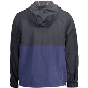 Gant, Jassen, Dames, Blauw, S, Blauwe sportjas met capuchon en contrasterende details