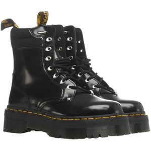 Dr. Martens, Schoenen, Dames, Zwart, 37 EU, Leren Enkellaarzen, Street Style, Rubberen Zool, Vetersluiting