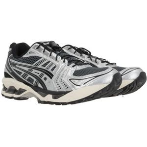 Asics, Sport, Dames, Veelkleurig, 37 EU, Leer, Grijze Zilveren Lage Top Mesh Sneakers