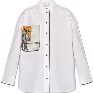 Munthe, Blouses & Shirts, Dames, Wit, L, Katoen, Oversized shirt in Mint