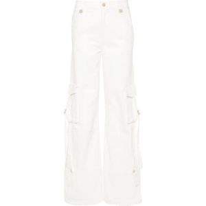 Blugirl, Kristalversierde Twill Broek Wit, Dames, Maat:W26