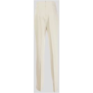 Pinko, Broeken, Dames, Wit, S, Polyester, Elegante Zomer Witte Crepe Broek