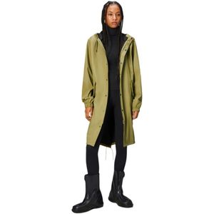 Rains, Mantels, Dames, Groen, XL, Polyester, Khaki Fishtail Parka Waterdicht Winddicht Lichtgewicht