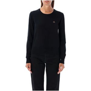 Vivienne Westwood, Truien, Dames, Zwart, XS, Katoen, Zwart Gebreid Bea Jumper Aw 24