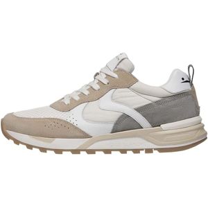 Voile Blanche, Schoenen, Heren, Wit, 42 EU, Suède, Suede and technical fabric sneakers Magg.