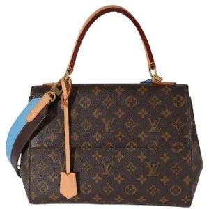 Louis Vuitton Vintage, Pre-owned, Dames, Bruin, ONE Size, Tweed, Pre-owned Canvas shoulder-bags