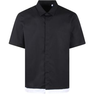 Neil Barrett, Short Sleeve Shirts Zwart, Heren, Maat:XL