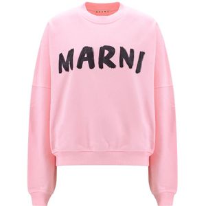 Marni, Sweatshirts & Hoodies, Dames, Roze, S, Katoen, Sweatshirts