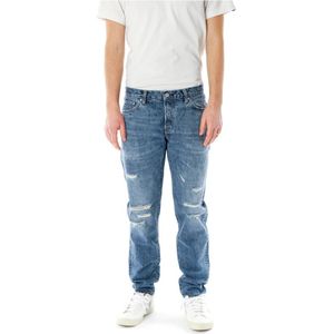 Edwin, Jeans, Heren, Blauw, W36 L32, Tapered Fit Mid Waist Jeans