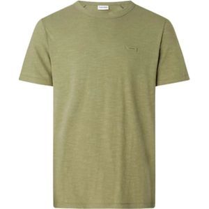 Calvin Klein, Tops, Heren, Groen, M, Katoen, Katoen Linnen Heren T-Shirt