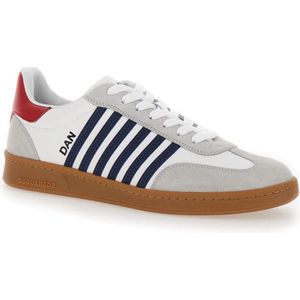 Dsquared2, Schoenen, Heren, Veelkleurig, 41 EU, Leer, Multikleur Sneakers Vitello+Crosta Wit+Blauw+Rood