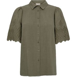 Freequent, Blouses & Shirts, Dames, Groen, S, Katoen, Freequent Fqlara blouse olijf