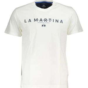 La Martina, Tops, Heren, Wit, L, Katoen, T-Shirts