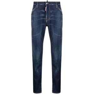 Dsquared2, Jeans, Heren, Blauw, M, Denim, Blauwe Denim Broek Slim Fit