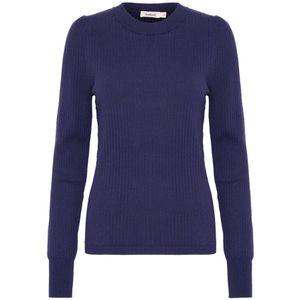 Soaked in Luxury, Truien, Dames, Blauw, M, Blauwe Pullover Sweater Slspina Stijl