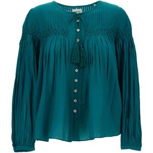 Isabel Marant Étoile, Blouses & Shirts, Dames, Groen, S, Katoen, Groene Abadi Shirts