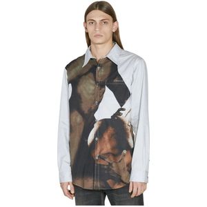Y/Project, Overhemden, Heren, Veelkleurig, S, Katoen, Grafische Print Katoenen Poplin Shirt