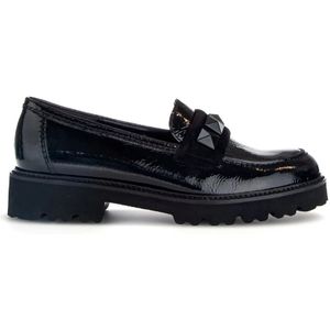 Gabor, Schoenen, Dames, Zwart, 41 EU, Leer, Zwarte lak- en fluwelen loafers