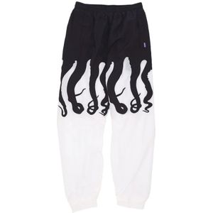 Octopus, Broeken, Heren, Wit, XL, Polyester, Track Pants Wit/Zwart Elastische Taille