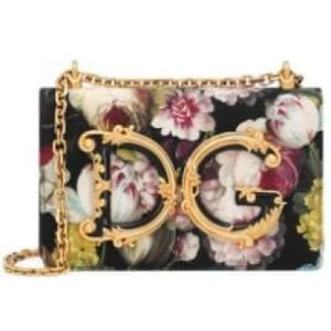 Dolce & Gabbana, Tassen, Dames, Veelkleurig, ONE Size, Schoudertas met Bloemenprint voor DG Girls
